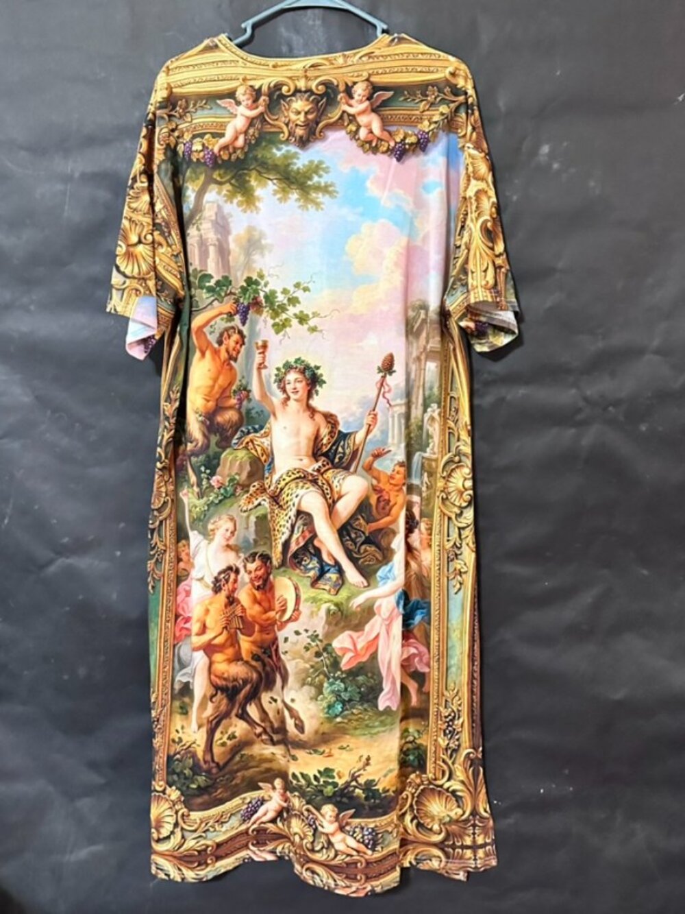 Conceptual Subculture Baroque Mythology Maxi Cotton Shirt Dress Short Sleeve 2xL - Picture 8 of 10